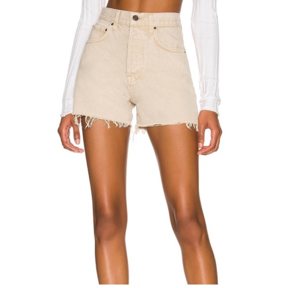 GRLFRND Cream/ beige Jean Shorts